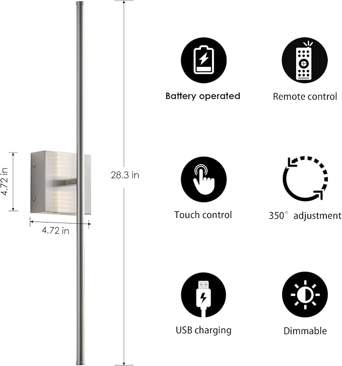 KARTOOSH Battery Operated Wall Sconces - Image 5