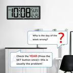 WallarGe Backlight Digital Wall Clock Battery Operated - - Image 9