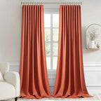 MIULEE Back Tab Burnt Orange Blackout Curtains 102 Inch Long 2 Panels Set - Image 9