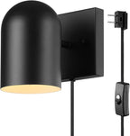 Globe Electric 65000098 1-Light Plug-in or Hardwire Wall Sconce, Matte Black by GlobeElectric