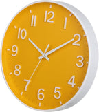 HZDHCLH Yellow Wall Clocks Battery Operated, 12 inch Silent Non Ticking Modern - Image 3