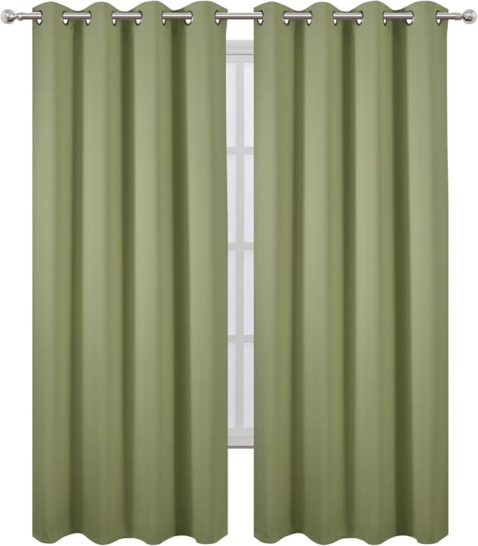 LEMOMO Sage Green Thermal Blackout Curtains/52 x 95 Inch/Set of 2 Panels Room - Image 2