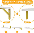 YGEOMER White Shelves for Wall, Different Sizes Wall Floating Shelves for - Image 4