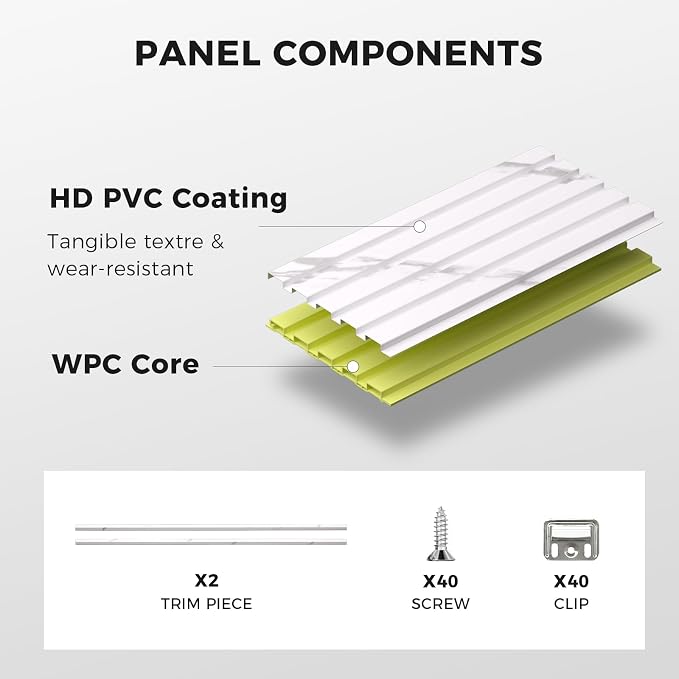OUZUGIE WPC Acoustic Slat Wall Paneling, Living Room, TV Background, Study Room - Image 4