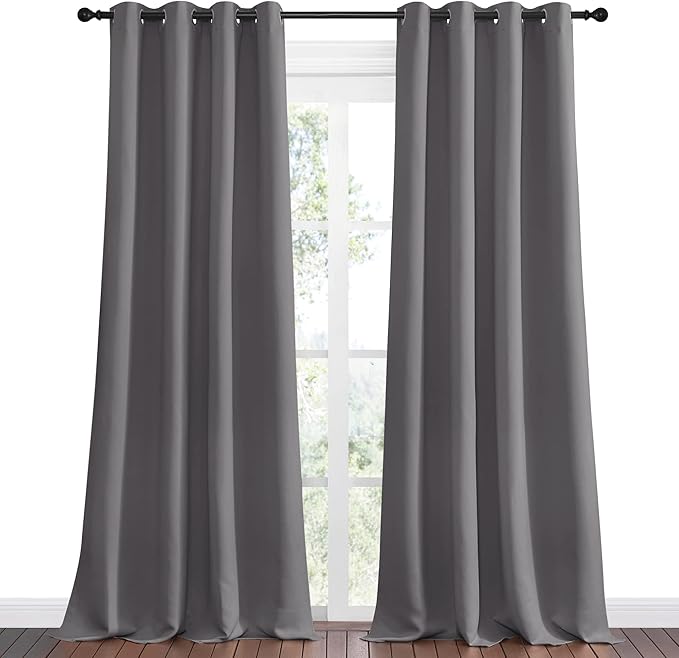NICETOWN Bedroom Blackout Long Curtains Panels, 1 Pair, 55 inches by 120 Inch - Image 2