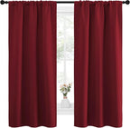 NICETOWN Christmas Burgundy Curtains Blackout Drape Panels - Image 2