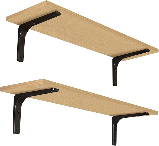 DINZI LVJ Long Wall Shelves, 31.5 Inch Wall Mounted Shelves Set of 2, by DINZILVJ