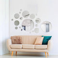 Shappy 32 Pcs Acrylic Mirror Wall Stickers Removable Round Wall Decal Circle by Shappy