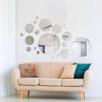 Shappy 32 Pcs Acrylic Mirror Wall Stickers Removable Round Wall Decal Circle by Shappy