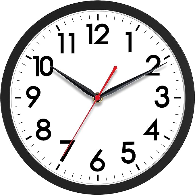 AKCISOT Wall Clock 10 Inch Silent Non-Ticking Modern Clocks Battery Operated by Akcisot