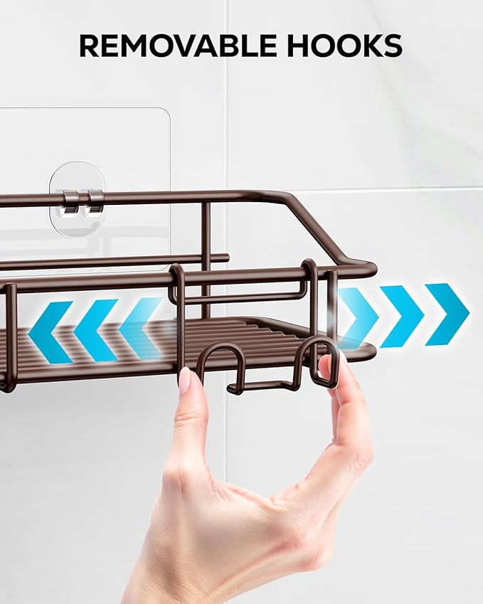 Nieifi Shower Caddy Shelf Storage Rack Adhesive Without Drilling Stainless Steel - Image 5