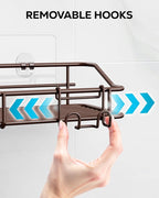 Nieifi Shower Caddy Shelf with Hooks Storage Rack Organizer Adhesive Stainless - Image 6