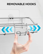 Nieifi Shower Caddy Shelf Storage Rack Adhesive Without Drilling Stainless Steel - Image 4