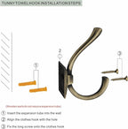 TUNNY 5 Pack Antique Design Wall Hanging Coat Hooks - Image 4