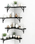NATURE'S SOURCE Corner Floating Shelves Set of 4, Corner Shelves Wall Mounted by NATURESSOURCE