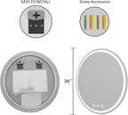 LED Bathroom Mirror 36 Inch Round Bathroom Mirror - Image 4