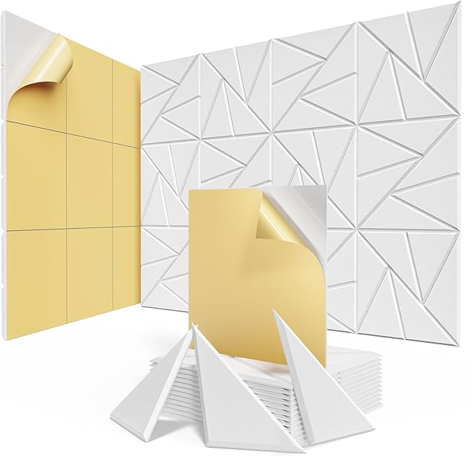 8 Pack Acoustic Panels with Self-Adhesive, Sound Panels High Density, by ROOME