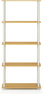 Furinno TURN-N-TUBE Storage Shelves, 5-Tier Book Shelf, Corner Shelf, Toolless - Image 6