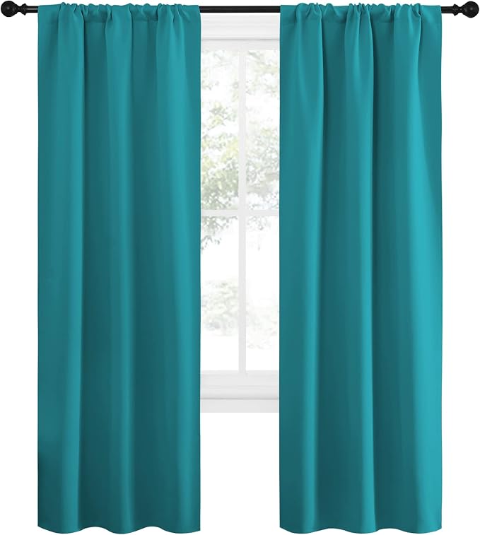 NICETOWN Peacock Blue Blackout Curtains Panels - Image 2