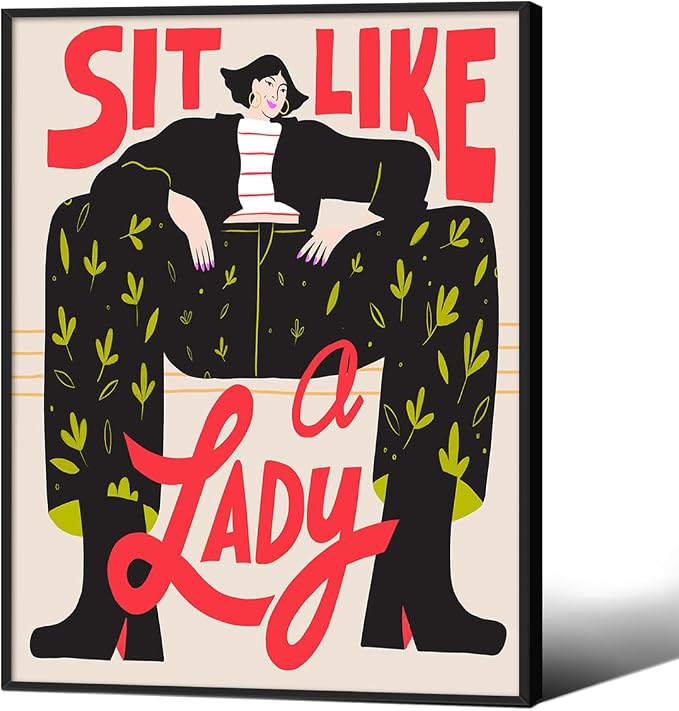Funky Feminist Wall Art Vintage Trendy Equal Rights Canvas Poster 12x16 inch by Medpol