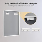 LOAAO 32x36 Inch White Metal Framed Bathroom Mirror - Image 6