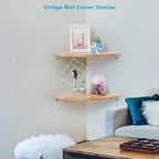 JORIKCHUO 12 inch Corner Wall Shelf Set of 2, Solid Wood Corner Floating Shelves - Image 3