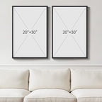 Large Framed Black and White Abstract Wall Art, Abstract Mountain and Moon - Image 3