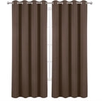 LEMOMO Blackout Curtains 52 x 120 Inch Long Chocolate Curtains Set of 2 Panels - Image 2