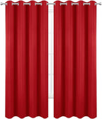 LEMOMO Blackout Curtains 52 x 90 Inch Long Bright Red Curtains Set of 2 Panels - Image 2