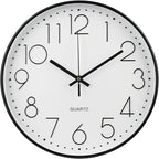 Wall Clock 12 Inch Non-Ticking Silent Modern Simple Style Round Decor Clock by BAKBRAND