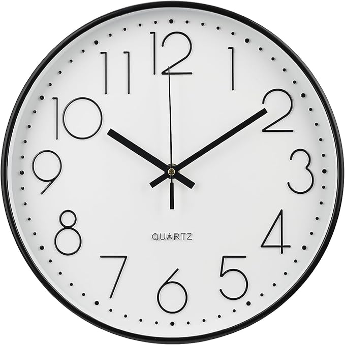 Wall Clock Non-Ticking Silent Modern Simple Style Round Decor Clock by BAKBRAND
