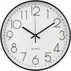 Wall Clock 10 Inch Non-Ticking Silent Modern Simple Style Round Decor Clock by BAKBRAND