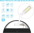 Aipsun Indoor Black Modern LED Wall Sconce Interior Wall Lights Set of 2 - Image 3