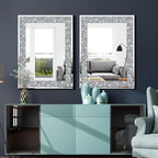 QMDECOR Crystal Crush Diamond Rectangle Silver Mirror - Image 6