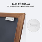 Amorho Bathroom Mirror, 50 X30 Inch Wall Mirror, Walnut Wood Grain Metal Framed - Image 6