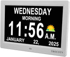 TROCOTN Dementia Clocks, Large Display Calendar Alarm Clock by TROCOTN