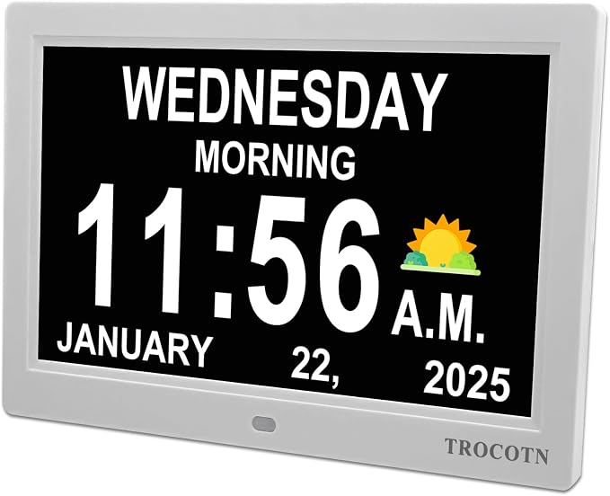 TROCOTN Dementia Clocks, Large Display Calendar Alarm Clock by TROCOTN