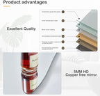Honyee Full Length Mirror, Flannel Wrapped Wooden Frame Full Body Mirror - Image 4