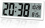 8.5" Modern Digital Wall Clock, Battery Operated, Simple LCD Display by QINYUNE