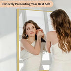 Koonmi Gold Mirrors for Wall, 26x38 Inch Bathroom Mirror, Rectangular Wall - Image 9