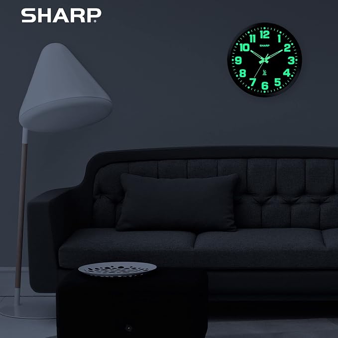 Sharp Glow in the Dark Atomic Analog Wall Clock - Image 7