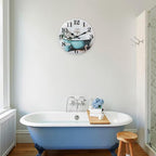 Decorative Bathroom Wall Clock, Rustic Style Waterproof Glass Wall Clock - Image 6