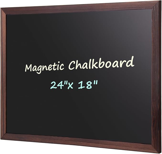 Comix Magnetic Chalkboard, 18 x 24 Inches Wooden-Framed Blackboard by Comix