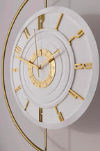 Large Luxury LED Backlit Wall Clock – Pendulum Roman Numeral Metal Ring - Image 2