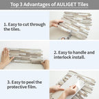 AULIGET 20 Sheets Peel and Stick Backsplash - Image 7