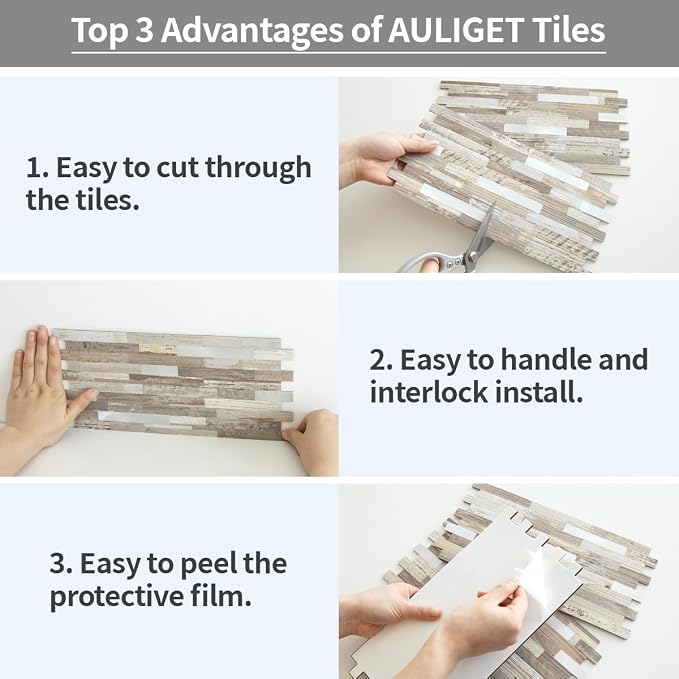AULIGET 20 Sheets Peel and Stick Backsplash - Image 7
