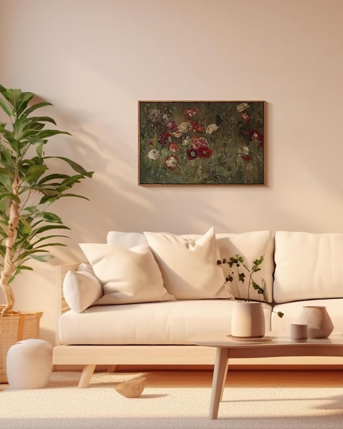 InSimSea Framed Canvas Wall Art Vintage Decor, Flowers Large Wall Art Prints - Image 2