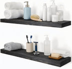 Wood Floating Shelves Set of 2, 36 Inch Long, 8 Inch Deep Solid Wood Wall by xwne