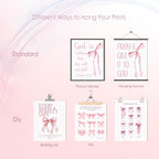 KBKBART Coquette Pink Bow Wall Art Decor Posters– Set of 6 Unframed 8x10 Prints - Image 3