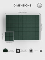 Bumusty Large Felt Bulletin Board, 30 Push Pins, 70 Adhesive Tabs, Pine Green - Image 2